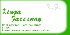 kinga facsinay business card